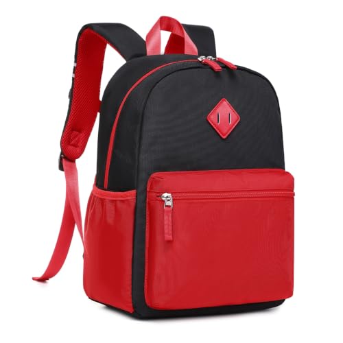 abshoo Kindergarten Backpack for Boys Preschool Backpacks School Bookbag for Kids 4-6(Red and Black) - color: Red-black