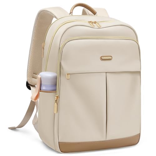 VNINE Laptop Backpack for Women 16 Inch Work Bag with Laptop Compartment Large Travel College Backpack | with Laptop Compartment - color: Beige