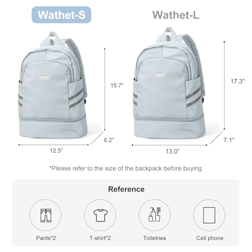 coofay Gym Backpack For Women, Gym Bag with Shoe Compartment - color: A-light Blue, size: Small