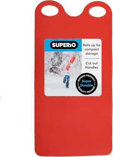 Superio Snow Slider Mat, Flexible Snow Sled Flying Carpet, Roll up Sleds for Kids 36" / Adults 54" Lightweight Plastic Snowboard Sled, 1 Pack - color: Red, size: 54"