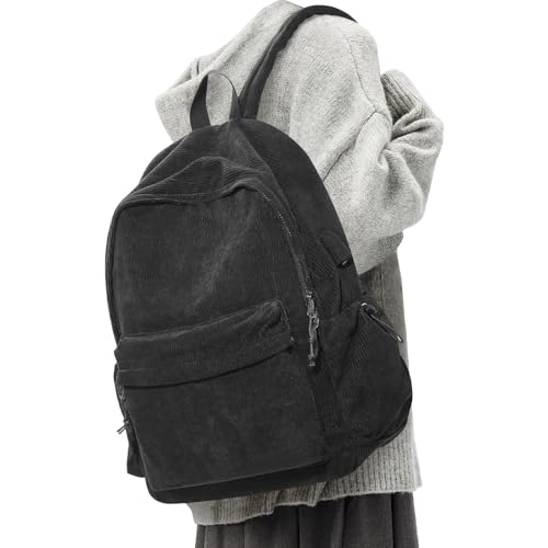 Classic Black Backpacks For School Teens Girls Boys, Lightweight Casual Daypacks Middle Students Backpck, Cute High School Bookbag, Simple College Backpack for Women Men - color: Black