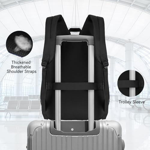 Goloni Lightweight Laptop Backpack 1.1Lbs, 26L Wear-Resistant Water Resistant Backpack with Laptop Compartment for Men Women - color: Black