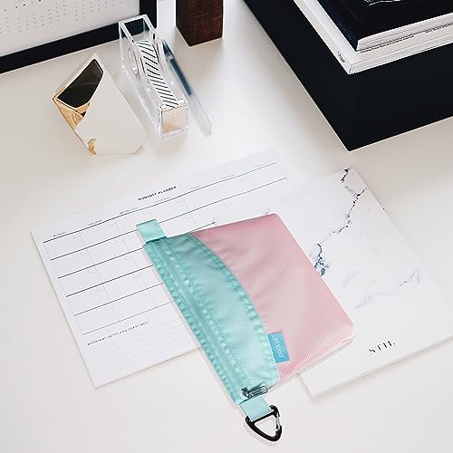 pack all Water-Resistant Zipper Pouch, Mesh Zipper Bag, 8.66"x5.91" - color: Pink, size: Small