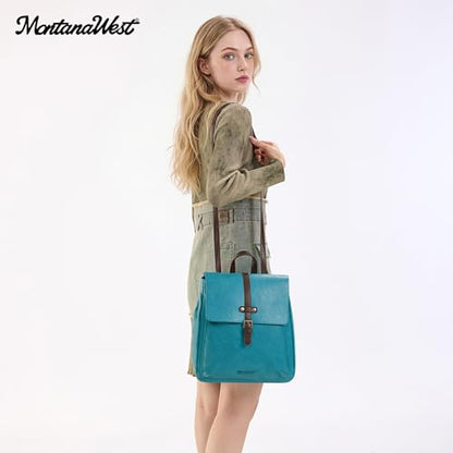 Montana West Backpack Purse for Women Casual Daypack Convertible Crossbody Backpack for Travel Work - color: Turquoise