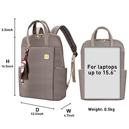 Kamlui Laptop Backpack for Women 15.6-inch Slim - Laptop Bag Computer Case Purse Travel Lightweight Medium Size Satchel Daypack 16-inch Water-resistant Business Comutter Fashion Stylish Nylon Khaki - color: Khaki239