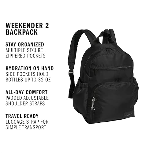 adidas Weekender Backpack – Small Lightweight Everyday Bag, 19L, Black/2, OSFA - color: Black/2