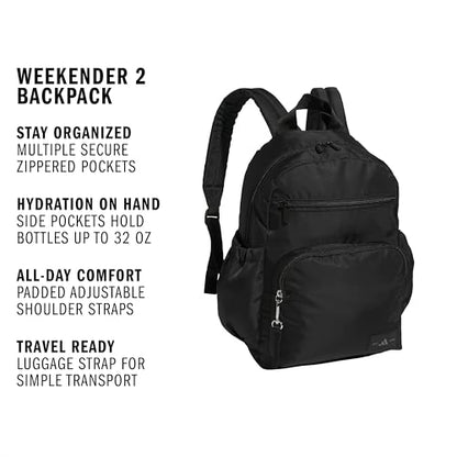 adidas Weekender Backpack – Small Lightweight Everyday Bag, 19L, Black/2, OSFA - color: Black/2