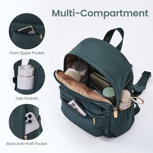 LOVEVOOK Mini Backpack Purse for Women, Small Puffer Lightweight Backpack, Casual Daily Daypack Purse for Women, back pack with Anti-theft Pocket for Travel-Teal - color: Teal