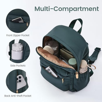LOVEVOOK Mini Backpack Purse for Women, Small Puffer Lightweight Backpack, Casual Daily Daypack Purse for Women, back pack with Anti-theft Pocket for Travel-Teal - color: Teal