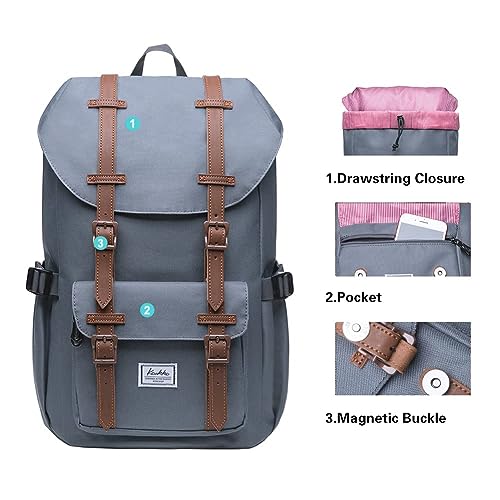 KAUKKO Laptop Outdoor Backpack Traveling Daypack Hiking Rucksack Large Capacity Bag Fits 15.6"(5-7-Grey(2PC)-NEW) - color: 5-7-grey(2pc)-new