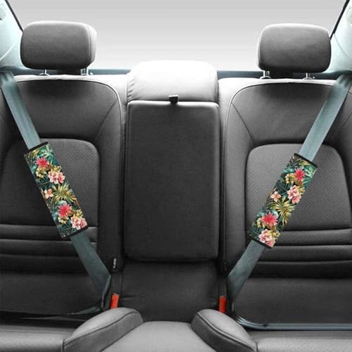 Forchrinse Hawaiian Hibiscus Car Seat Belt Cover for Women 2 PCs Shoulder Strap Pads Cover,Safety Belt Strap Shoulder Pad - color: Hawaiian Hibiscus