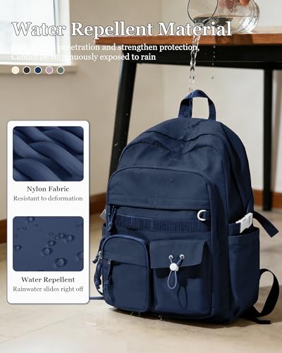 weradar High School Backpack For Women Men,Aesthetic College Backpack With Lots of Pockets,Lightweight Middle School Bag For Teens Girls Boys,Cute Bookbag(Blue) - color: A5- Blue
