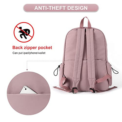 Purple School Backpack for Girls Water Resistant High School Book Bag Simple Backpack for Teens Boys Girls, Lightweight Simple Middle School Back Pack Daypack - color: Purple