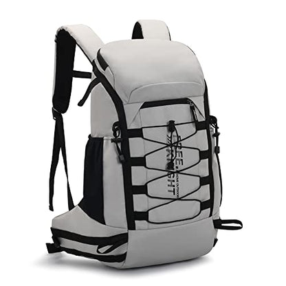 Bseash 40L Waterproof Hiking Camping Backpack with Rain Cover, Outdoor Sport Travel Daypack Rucksack for Skiing Cycling (Gray) - color: Gray