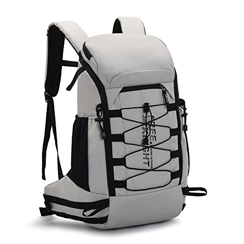 Bseash 40L Waterproof Hiking Camping Backpack with Rain Cover, Outdoor Sport Travel Daypack Rucksack for Skiing Cycling (Gray) - color: Gray