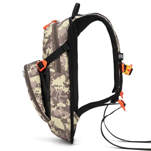 Kids Hydration Backpack, Water Hiking Backpack for Boys or Girls with 1.5L Reservoir Bladder - color: Grey Print