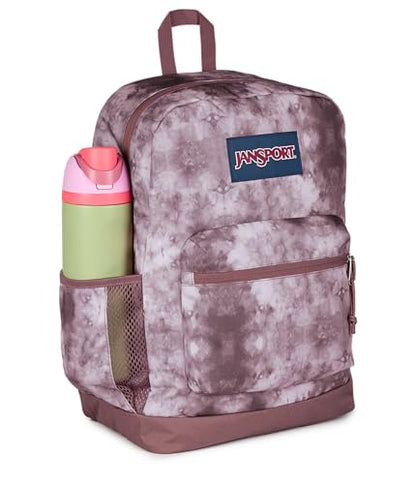 JanSport Cross Town Plus Backpack - Large Main Compartment, Side Water Bottle Pocket, 15-Inch Padded Laptop Sleeve - Ice Dye - color: Ice Dye Mahogany Haze/White