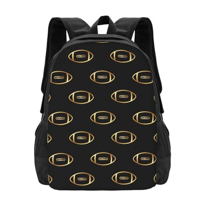 Sturdy Polyester Shoulder Pack American Football Gold, Anti Theft Spacious Camping Rucksack Casual Daily Bag for Men Women Fitness Outdoor Activity - color: Design (549)