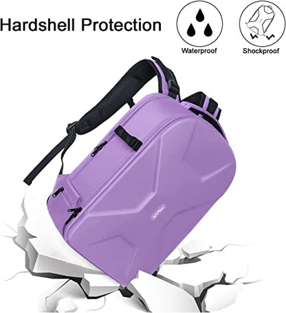 MOSISO Camera Backpack, DSLR/SLR/Mirrorless Photography Camera Bag 15-16 inch Waterproof Hardshell Case with Tripod Holder&Laptop Compartment Compatible with Canon/Nikon/Sony, Purple - color: Purple