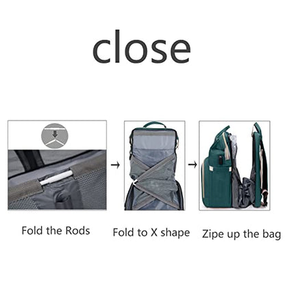 Baby Diaper Bag Backpack with Changing Station - color: Green-1