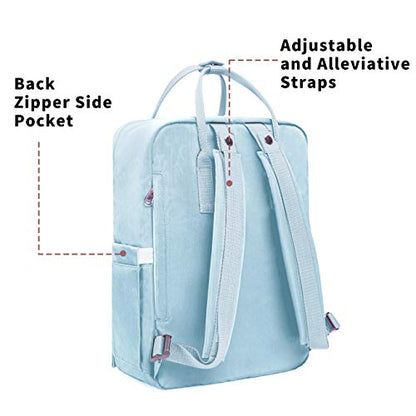 KALIDI Casual Laptop Backpack 15 Inches Classic Camping Rucksack Travel Outdoor Square Daypack College Hiking Gym Bag, Sky Blue - color: Sky Blue