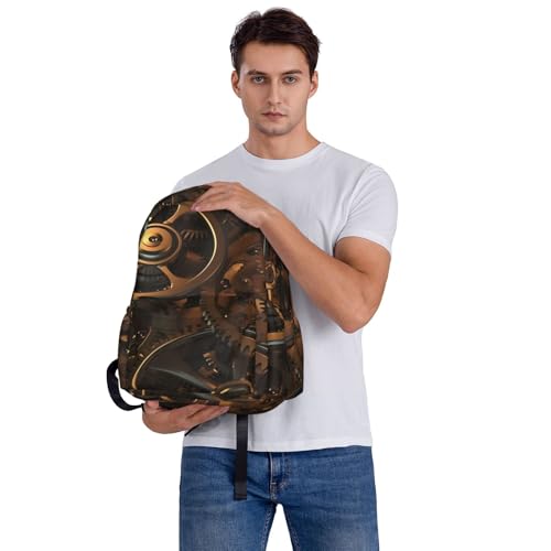 Cool Steampunk Gears Travel Backpack for Men Women 15.6 inch Laptop Backpack Casual Daypack for Weekender - color: Cool Steampunk Gears