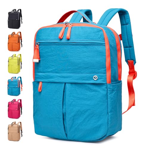 Travel Laptop Backpack for Women, Waterproof Lightweight Daypack with Multiple Pockets, Large Capacity Casual Work Backpack for Daily Use - color: Blue
