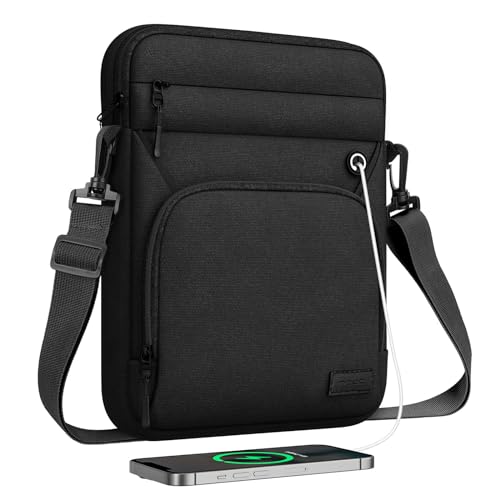 MoKo 13-14 Inch 360° Protective Laptop Sleeve Bag, Fits Mac Neo 13/Air 13/13.3/13.6 Inch, Mac Pro 13/14 Inch, Surface Pro 9/8/10/11 13", Multi Pockets with Shoulder and Headphone Port, Black - color: Black, style: 13.3-14 Inch