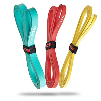 NonZero Gravity 100% Latex-Free Organic Rubber Power Resistance Bands | Compact Durable Hypoallergenic Bands for Strength Training & Workouts | 11 Levels (10 to 140 Lbs) - color: SET1 3-Band Beginner Set