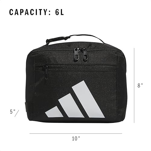 adidas Kids Affiliate Lunch Bag – Insulated Lunchbox for Girls and Boys, 6L - color: Black/White