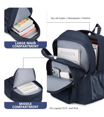abshoo Classical Basic Womens Travel Backpack For College Men Water Resistant Bookbag (Navy) - color: Navy, size: 16.5 Inc