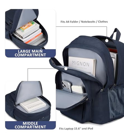 abshoo Classical Basic Womens Travel Backpack For College Men Water Resistant Bookbag (Navy) - color: Navy, size: 16.5 Inc