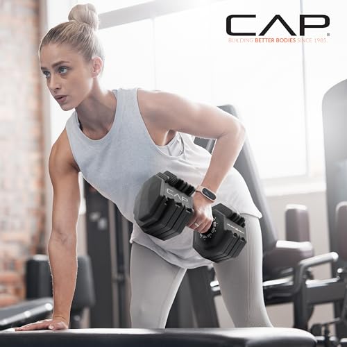 CAP ADJUSTABELL Adjustable Dumbbell Weights - Singles & Pairs | 12.5 lb, 25 lb & 55 lb | Multiple Handle Options - size: 55 lb - Copper Handle, style: Pair