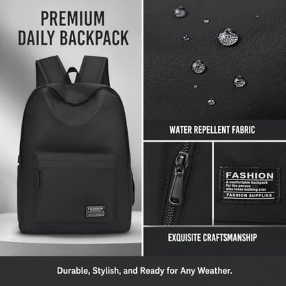 Large Capacity Casual Backpack, Lightweight Laptop Daypack for Daily Travel (black) - color: Black