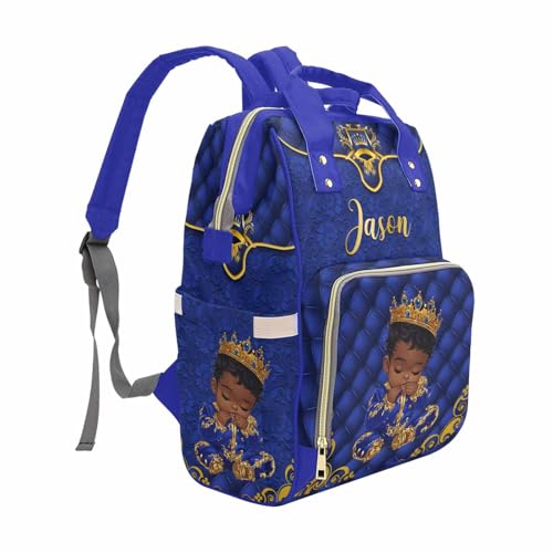 Newcos Personalized Diaper Bag with Name, Custom Monogram Backpacks Mommy Bag, Customized Baby Diaper Bag Backpack for Newborn Women Men Travel Nursing Bags Water Bottle for Mom Dad Christmas Blue - color: Patten 01
