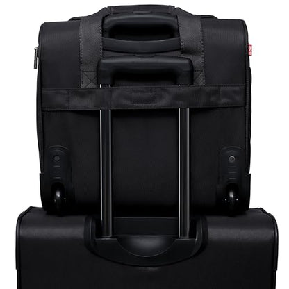 TPRC 15” Underseat Carry-On Luggage Airline Approved Personal Item with USB Charging Port, Black - color: Black