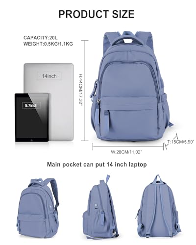 winspansy Simple Cute Backpack for Women Men Waterproof College Bag fit 14 Inch Laptop with USB Charging Port,Violet - color: R1-violet