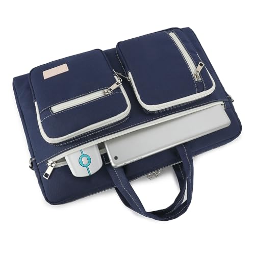 15-15.6 inch Laptop Shoulder Bag, for MacBook Pro 16, Hp Lenovo Dell 14 inch Waterproof Messenger Bag Case Sleeve (Dark blue) - color: Dark Blue