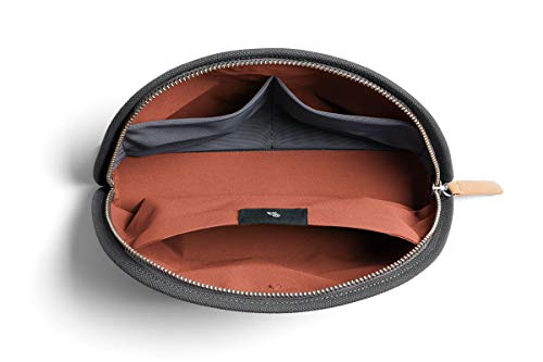 Bellroy Classic Pouch, Everyday kit, Leather and Woven Fabric (pens, Cables, Cosmetics, Personal Items) - color: Charcoal - Recycled