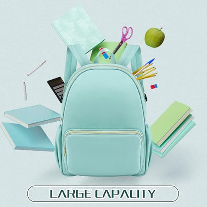 1 Piece Nylon Backpack Kids School Backpack for Toddler Girls Boys Plain Waterproof Preppy Bookbags Travel for Student (Green) - color: Green