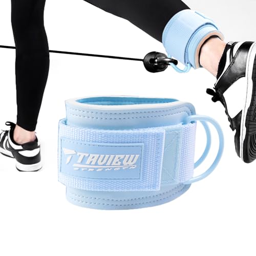 TAVIEW Ankle Straps Cable Machine Attachment for Gym - Cable Kickback Ankle Straps - Padded Ankle Cuffs for Glute Kickbacks and Leg Workouts - color: Blue-Single