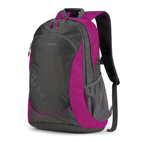 mixi 31L Ultra Lightweight Waterproof Travel Backpack, 18 inch Casual Daypack for Men Women, Durable Spacious Bag for Travel, Sports, Camping, Hiking & College, Rose Red - color: Rose Red, size: 18 Inch