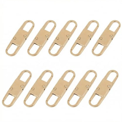 MILAKE 10 Pcs Premium Anti-Theft Zipper Lock, Small Clips for Bags, Backpacks, Purses, Luggage, Zipper Pull Replacement, Durable Multi-Color Set for Travelers, Hikers, and Daily Commuters (Gold) - color: gold