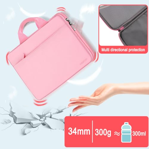 Hseok Laptop Case 13.3-14 inch Sleeve, TSA Computer Handbag Water-Resistant and Shockproof Bag Compatible with MacBook Pro/Neo 14", Mac Air/Pro 13.3" and 13"-14" Notebooks Chromebooks,Pink - color: Pink
