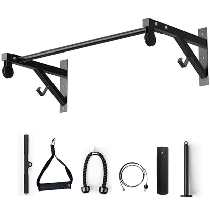 Pull Up Bar Wall Mounted, Heavy Duty 650 lbs Capacity Chin Up Bar, 48" Multi-Grip Strength Training Pull-up Bars, for Home Gym Garage/Backyard Total Body Workout, Ease Of Use Mounting - color: Black01