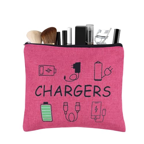 ShiQiao Spl Chargers Cables Storage Bag Travel Cable Storage Organizer Bag Chargers Makeup Cosmetic Bag Pouch Electronic Charging Organizer for Women Birthday Christmas Gift for Daughter Friend - style: Pink Charger