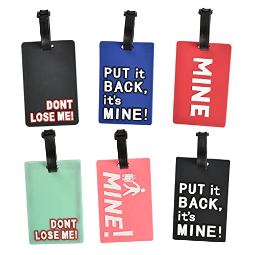 Funny Luggage Tags, Personalized Letter Travel Suitcase Baggage Tags Backpack Card Holder Identify Label with Adjustable Buckle for Women Men (PVC, 6 Styles) - color: Funny Luggage Tags