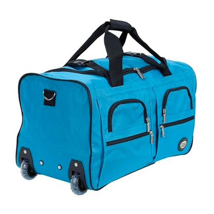 Rockland Rolling Duffel Bag, Black, 22" - color: Turquoise, size: 22"