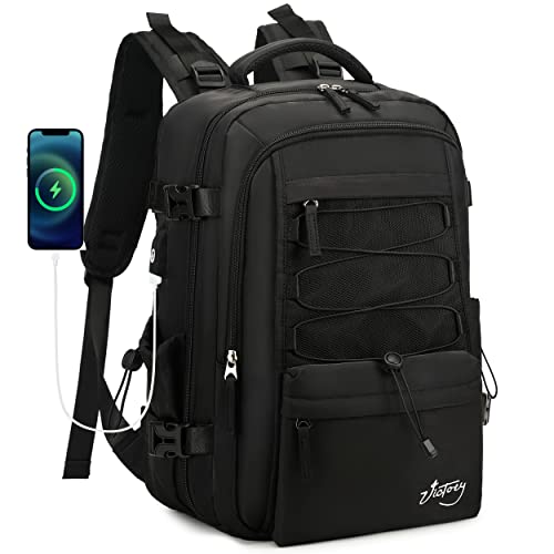 Travel Backpack for Women Men 17 Inch Laptop Backpacks with USB Port Carry on Bag Airline Approved Large College School Bookbags Waterproof Work Business Sport Rucksack Casual Daypack (Black) - color: Black, size: 17 Inch