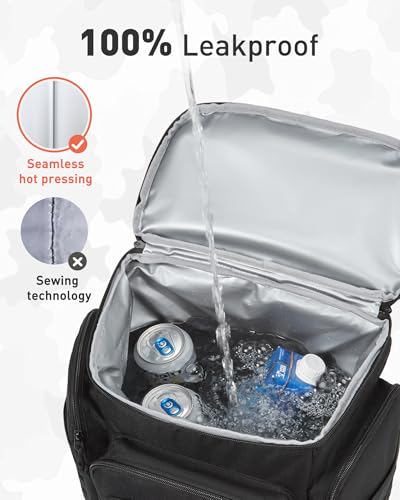 TOURIT 30L (42 Cans) Tactical Cooler Backpack – Military-Grade Insulated Cooler Bag with 16H Ice Retention, Leakproof Multi-Pocket Picnic Backpack for Camping & Hiking, Featuring DIY Hook & Loop Panel - color: Solar Yellow